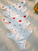 5 piezas Bragas con cereza & con estampado de corazón